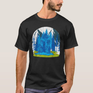 Mountain Wildlife Forest Trees Lake Landscape Hiki T-Shirt