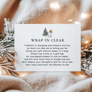 Mountain Winter Baby Shower Wrap In Clear Enclosure Card
