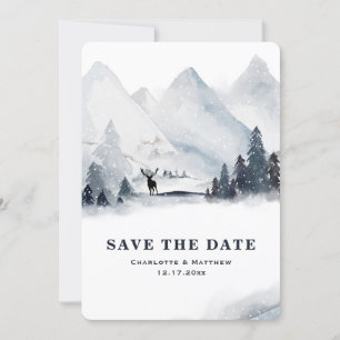 Mountain Winter Holiday Wedding Save The Date