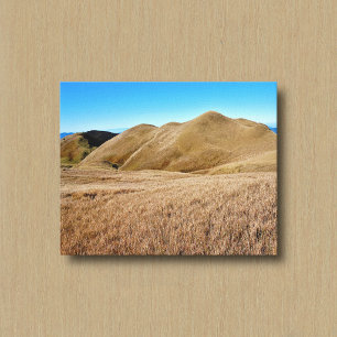 Mountain With Brown Grass and Blue Sky Canvas Print