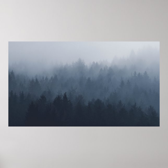 MOUNTAIN WITH FOREST IN THE FOG POSTER (Front)