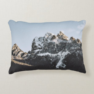 MOUNTAIN WITH SNOW CAP DURING DAYTIME ACCENT PILLOW