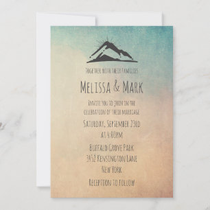 Mountain with Sunrays Casual Wedding Invite