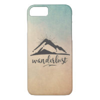 Mountain with Sunrays - Wanderlust Typography