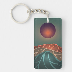 Mountain with the moon keychain
