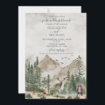 Mountain Woodland Animal Post Wedding Brunch Invitation<br><div class="desc">If you're looking for a rustic and charming post wedding brunch invitation, look no further than our Rustic Mountain Woodland Forest Animals Invitation. This beautiful invitation features a forest Mountain scene with forest animals and birds, making it the perfect choice for a woodland or mountain-themed wedding. The rustic design is...</div>