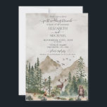 Mountain Woodland Animal Post Wedding Brunch Invitation<br><div class="desc">If you're looking for a rustic and charming post wedding brunch invitation, look no further than our Rustic Mountain Woodland Forest Animals Invitation. This beautiful invitation features a forest Mountain scene with forest animals and birds, making it the perfect choice for a woodland or mountain-themed wedding. The rustic design is...</div>
