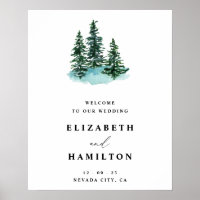 Mountain Woodland Wedding Welcome Sign, Welcome