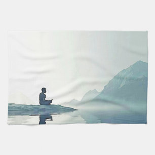 Mountain Zen Peaceful Meditation Design Kitchen Towel