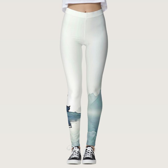Mountain Zen Peaceful Meditation Design Leggings (Front)