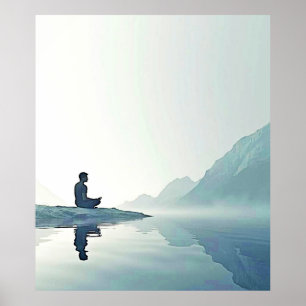 Mountain Zen Peaceful Meditation Design Poster