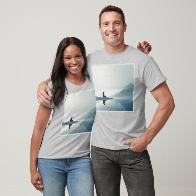 Mountain Zen Peaceful Meditation Design T-Shirt (Unisex)