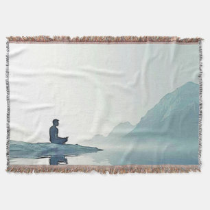 Mountain Zen Peaceful Meditation Design Throw Blanket