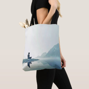 Mountain Zen Peaceful Meditation Design Tote Bag