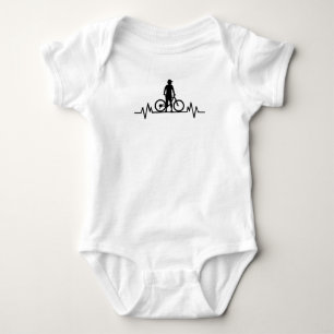 Mountainbike Heartbeat Mountain Bike Cycling Gift Baby Bodysuit