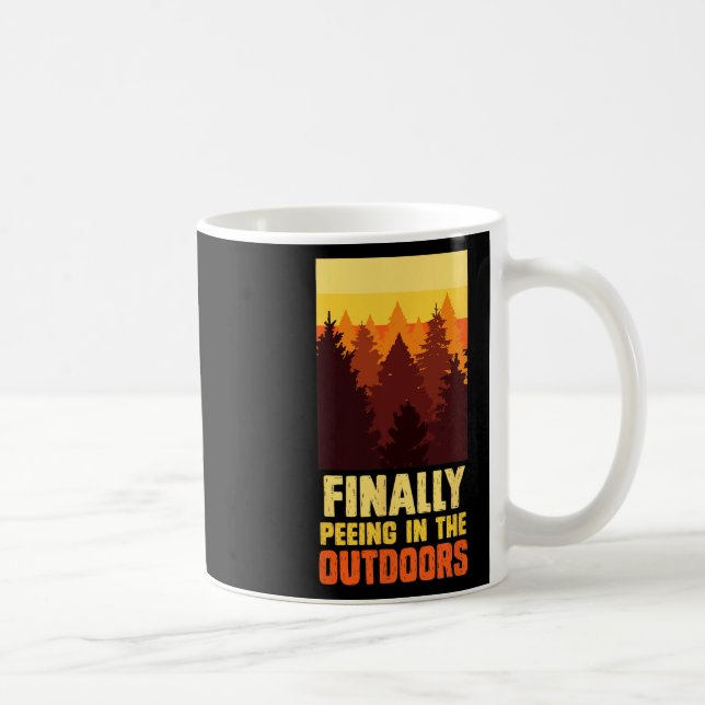 Mountaineer Funny Peeing Outside Nature Boy Mounta Coffee Mug (Right)