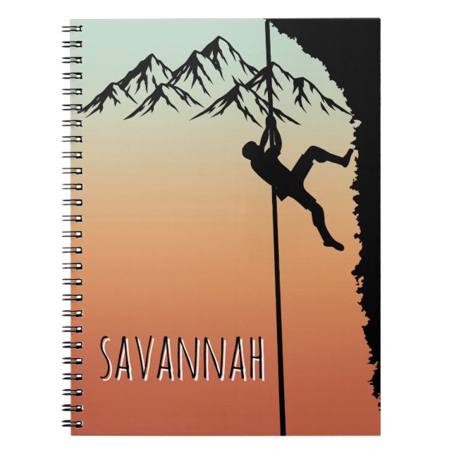 Mountaineer Journal Rock Climbing Custom Notebook  (Front)