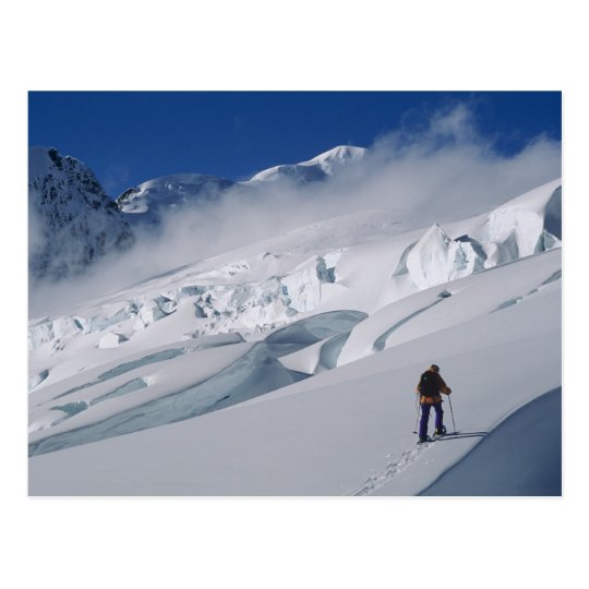 Mountaineer on the Tasman Glacier in Mount Postcard