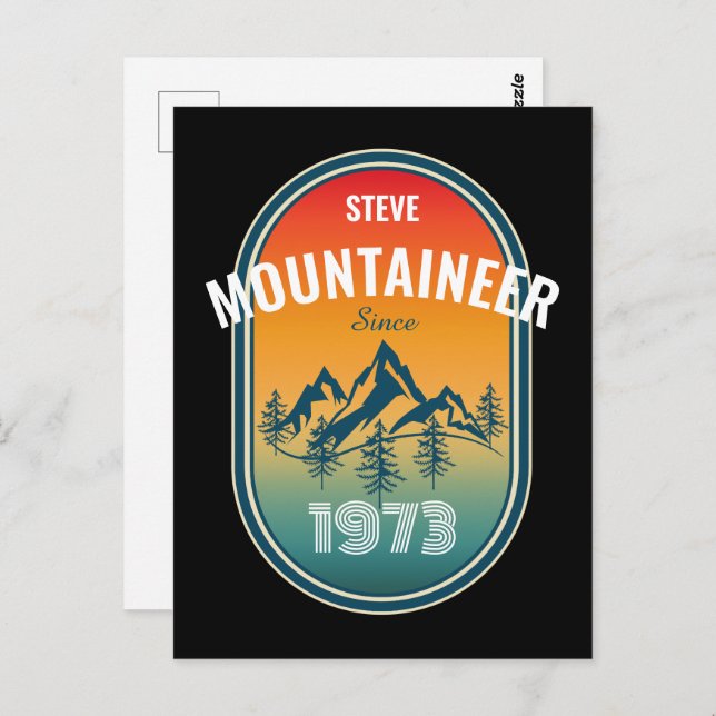 Mountaineer Personalize Vintage Birthday Postcard (Front/Back)