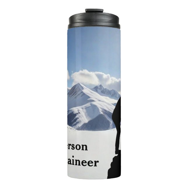 Mountaineering with Climber Silhouette personalize Thermal Tumbler (Front)