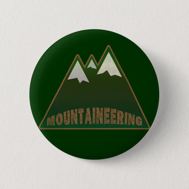 mountaineers, mountain style 2 inch round button (Front)