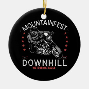 Mountainfest Downhill Motorbike Race Graphic Motor Ceramic Ornament
