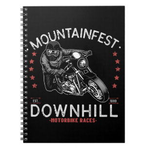 Mountainfest Downhill Motorbike Race Graphic Motor Notebook