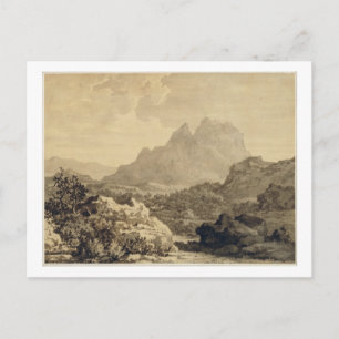 Mountainous Landscape, c.1780 (grey and brown wash Postcard