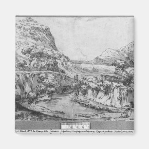 Mountainous landscape magnet