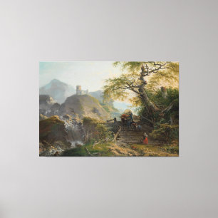 Mountainous Landscape near Düsseldorf, Gerard van Canvas Print