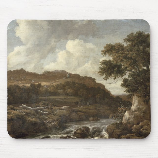 Mountainous Wooded Landscape with a Torrent Mouse Pad (Front)