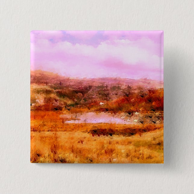 MOUNTAINS 2 INCH SQUARE BUTTON (Front)