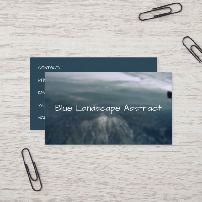 Mountains Abstract Blue Landscape Background Business Card (Front/Back In Situ)