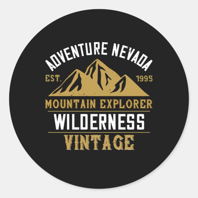 Mountains - Adventure Nevada Mountain Classic Round Sticker (Front)