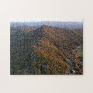 Mountains Aerial Photography Scenic Fall Sunset Jigsaw Puzzle