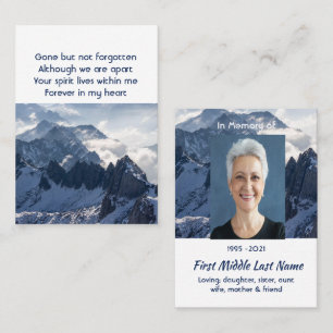 Mountains Alpine Home Memorial Pocket Keepsake Business Card