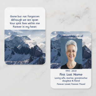 Mountains Alpine Home Memorial Pocket Keepsake Business Card