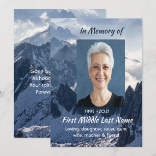 Mountains Alpine Memorial Keepsake Invitation