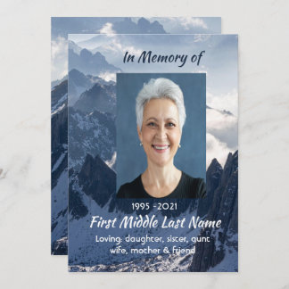 Mountains Alpine Memorial Keepsake Invitation