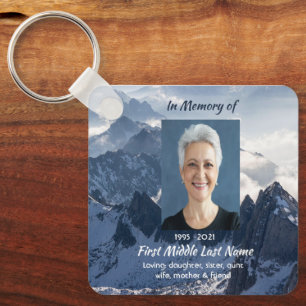 Mountains Alpine Memorial Keepsake Keychain