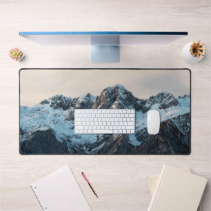 Mountains and fog desk mat