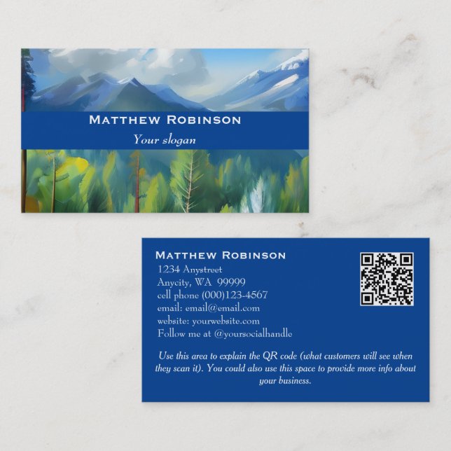 Mountains and Forest Business Card (Front/Back)