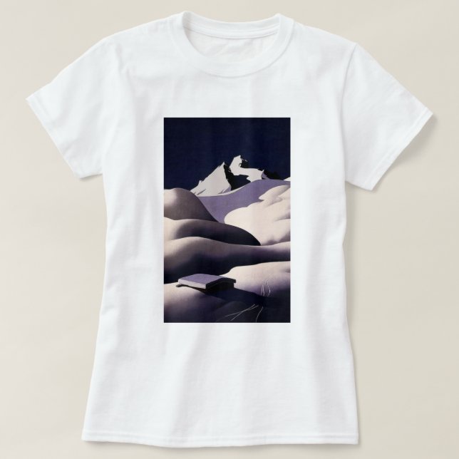 Mountains And Hills of Snow in Winter T-Shirt (Design Front)