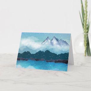 Mountains and Lake in Snow Card