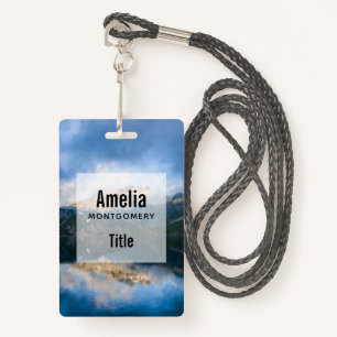 Mountains and Lake Scenic Nature Photo Badge