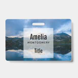 Mountains and Lake Scenic Nature Photo Badge