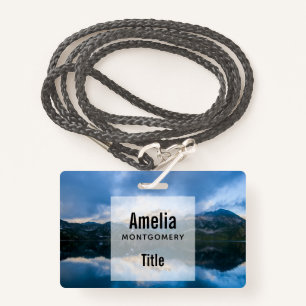 Mountains and Lake Scenic Nature Photo Badge