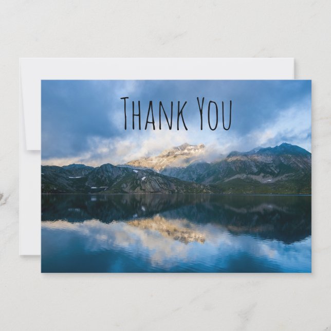 Mountains and Lake Scenic Nature Photo Thank You Card (Front)