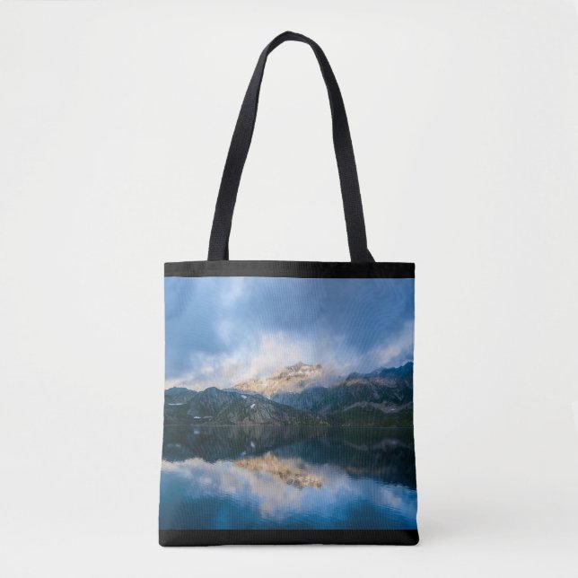 Mountains and Lake Scenic Nature Photo Tote Bag (Front)