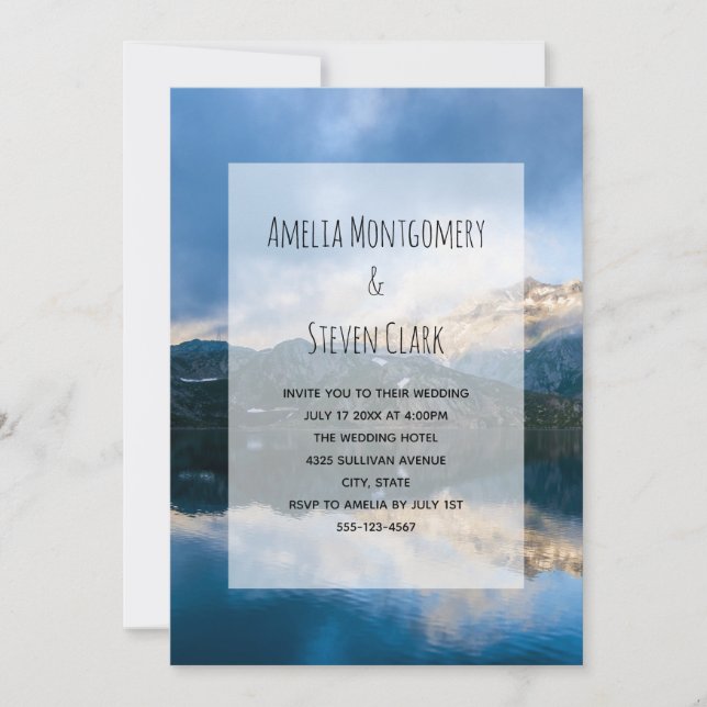 Mountains and Lake Scenic Nature Wedding Invitation (Front)